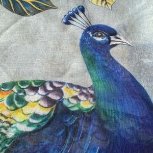 NWT Colorful Peacock Bird Anuschka scarf